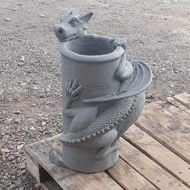 JL dragon chimney pot slate grey